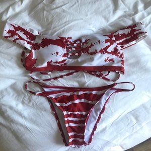 Tie Dye Strappy Bikini Set